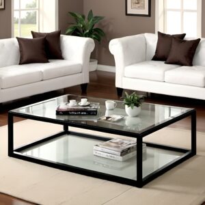 طاولة قهوة زجاج و حديد