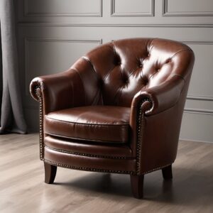 كرسي معدن وجلد