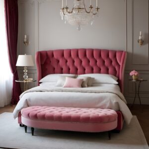 سرير نابولي منجد بالمخمل
