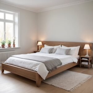 سرير سوبر كينج خشب سويدي