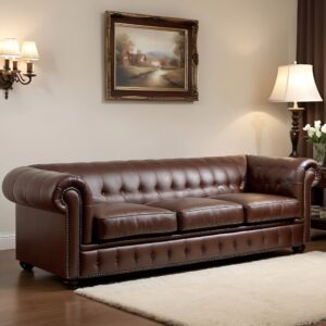 كنبة ثلاث مقاعد جلد