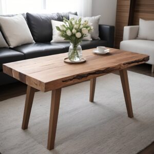 طاولة جانبية خشب طبيعي