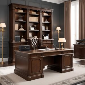 مكتب كلاسيكي مع أرفف